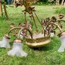 Vintage 6 arm brass chandelier Image 4