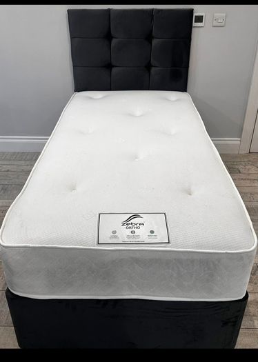 New Luxury Single Divan Bede. Tufted Memory Foam Mattresses With Optional Drawers Instock