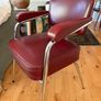 Fabulous Authentic Mid Century Chrome/ leatherette red Armchair Image 4