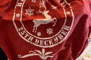 Christmas Reindeer Mail Sack - Red with Snowflake Print