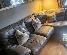 mocha leather sofa