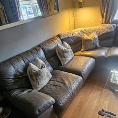 mocha leather sofa