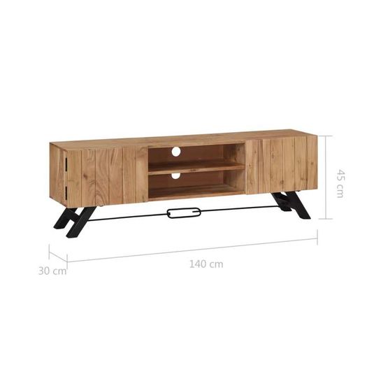TV Cabinet 140x30x45 cm Solid Acacia Wood