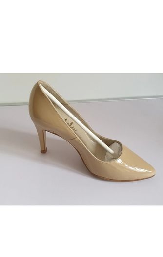 Cefalu Rita Cream Patent Leather Court Shoes EU32 UK13 Petite Heels BNIB