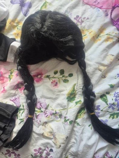Wednesday costume with wig 8 to 10 years