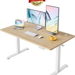 Standing Desk with USB Charging Port, 140 x 80 cm, 4 Preset Height Settings