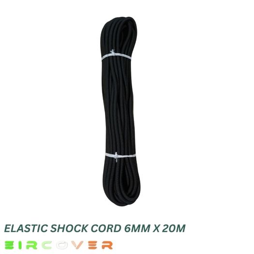 Elastic bungee shock cord 8mm / 20m - Black