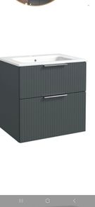 Avara  fluted 500 wall hung comes in multiple colours Anthracite/Sage green/matt whit
