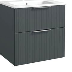 Avara  fluted 500 wall hung comes in multiple colours Anthracite/Sage green/matt whit