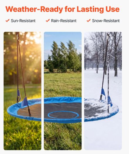 5ft Large Round Saucer Tree Swing 317kg  Blue Outdoor Garden Swing