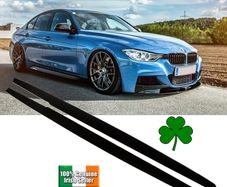 Side Skirts Extensions for BMW 3-Series F30 F31 2012-2018 with M-Sport Bumper, ABS Painted Gloss Black Side Rocker Panel Extension Lip