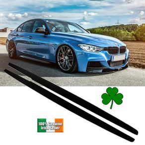 Side Skirts Extensions for BMW 3-Series F30 F31 2012-2018 with M-Sport Bumper, ABS Painted Gloss Black Side Rocker Panel Extension Lip