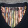 Paul Smith London Men's V-Neck Sweater XXL Navy Blue Merino Wool Cashmere Stripe Image 3