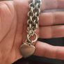 Heavy Solid Sterling Silver Heart Charm Necklace 66grams Gift box Image 3