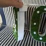 New bespoke 21.5cm high pre lit JOY sign with faux moss Image 4