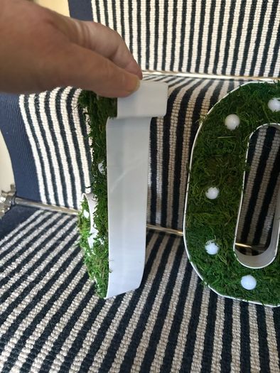 New bespoke 21.5cm high pre lit JOY sign with faux moss