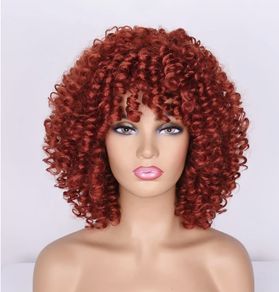 ColourfulPanda afro curly wig black and red