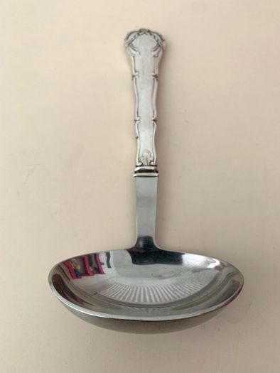 Vintage Danish silver and steel sauce ladle