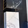 Modern Coffee Table Set of 2 with Drawers & Shelves in Black & White Image 4