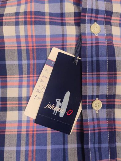 New Johnnie-O Button Down Check Shirt Mens Medium RRP 98