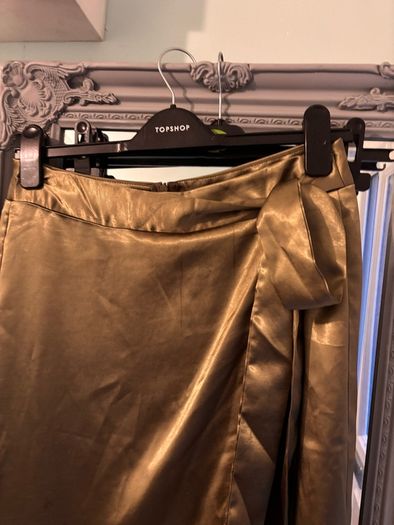 Brand new khaki satin trousers size 12/14