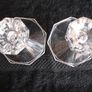Pair of Tent Footed  Clear Crystal Candlestick Holders Image 2