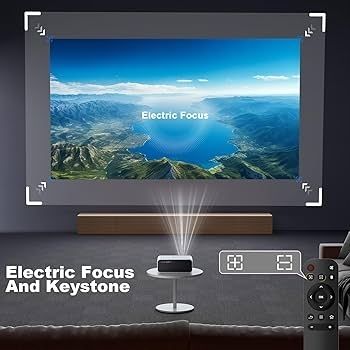 Upgraded Smart Mini Projector - Auto Keystone, Electric Focus, 4K Video Supported, WiFi 6, Bluetooth 5.2, Android 11 TV, Phone Control - Visulapex Portable Home Cinema for Indoor & Outdoor