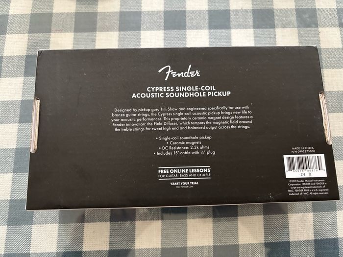 Fender Cypress Single-Coil Acoustic Sound hole pickup