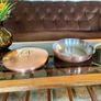 Vintage Chefs Castle Brand Ireland Lidded Copper Sautee Pan Solid Brass Handle Image 4