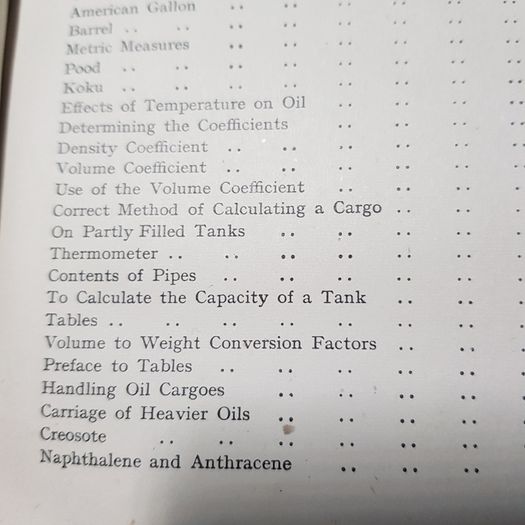 Tunnards Tanker Tables By B Tunnard.  A Handbook On Petroleum Metrology.