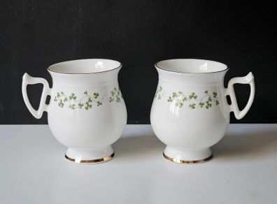 A Pair of ROYAL TARA "Trellis Shamrock" Coffee/Tea cups