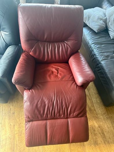 Two Leather reclining armchairs