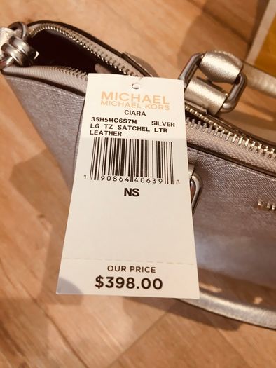 BNWT Michael Kors Ciara Tote Bag Silver WORTH 350