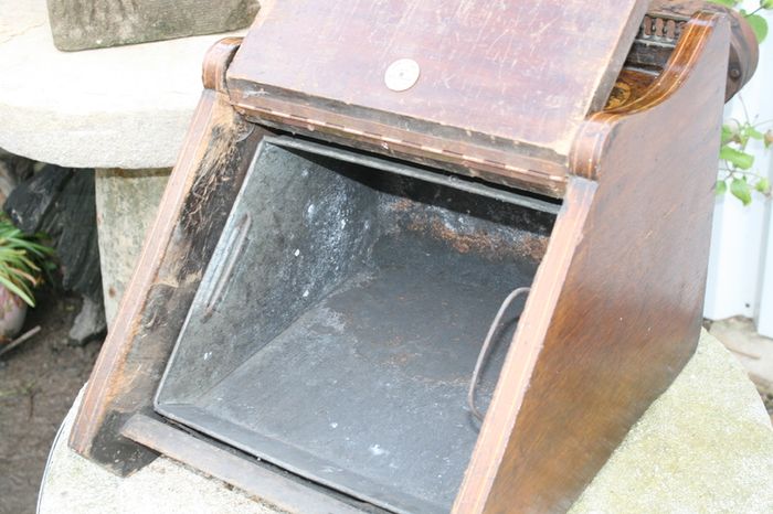 Antique Dublin Inlaid Wood Coal Bin Fireplace Fire Scuttle Box 1850