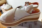 Leather Platform Sandals - Taupe - Spanish Brand Regarde Le Ciel - UK 5 - BNWT RRP 85