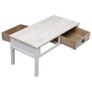 Coffee Table White and Natural 100x50x45 cm Wood Image 6
