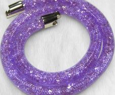 Swarovski Stardust Lavender Crystals Mesh Necklace.Double wrap bracelet Approx 40 cm