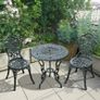 3 Pcs Cast Aluminum Bistro Set-Green Image 9