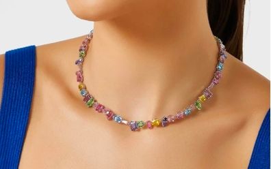 Swarovski multi colour crystal choker necklace