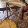 Two Cross Back Dining Chairs Rattan seat Image 7