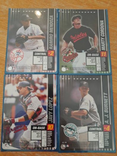 11 Rare 1st Edition MLB Showdown Cards (WOTC 2000 - 2002) - Sleeved. Wizards of the Coast. Collectable, sports, memorabilia. Baseball. USA.