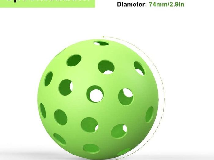 Pickleball Balls Outdoor with 40 Small Precisely Drilled Holes, Durable and Consistent Bounce Outdoor Picklebal Balls, 6-Pack
