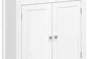 bathroom cabinet, bathroom cabinet with drawer and adjustable intermediate compartment, kitchen cabinet, storage cabinet, country house style, MDF panels, 60 x 30 x 80 cm, white