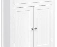 bathroom cabinet, bathroom cabinet with drawer and adjustable intermediate compartment, kitchen cabinet, storage cabinet, country house style, MDF panels, 60 x 30 x 80 cm, white