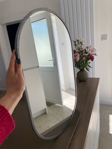oval mirror 60x35 - silver frame