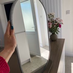 oval mirror 60x35 - silver frame