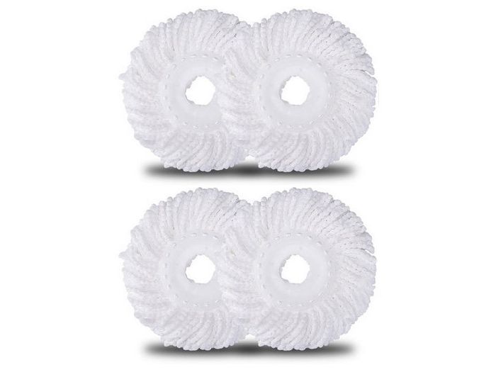 4 Replacement Microfibre Spin Mop Heads