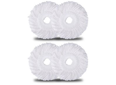 4 Replacement Microfibre Spin Mop Heads