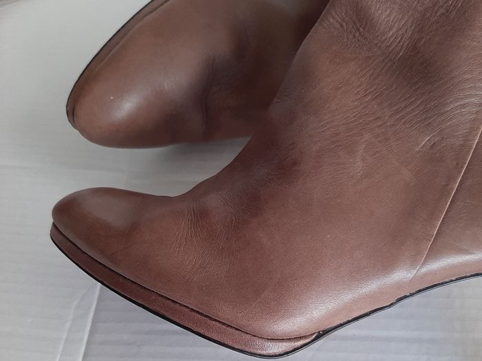Genuine leather boots knee high lining leather also