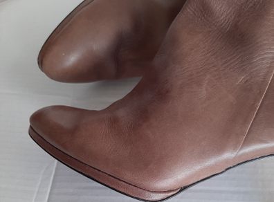 Genuine leather boots knee high lining leather also